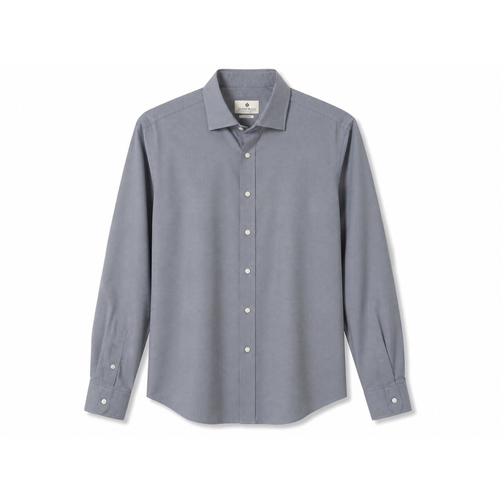 Ryan Seacrest Distinction Slim Fit Non-Iron Men's Blue Dress Shirt Size M
